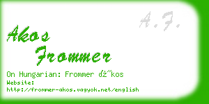 akos frommer business card
